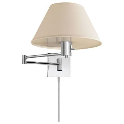 Classic Swing Arm Wall Sconce with Linen Shade