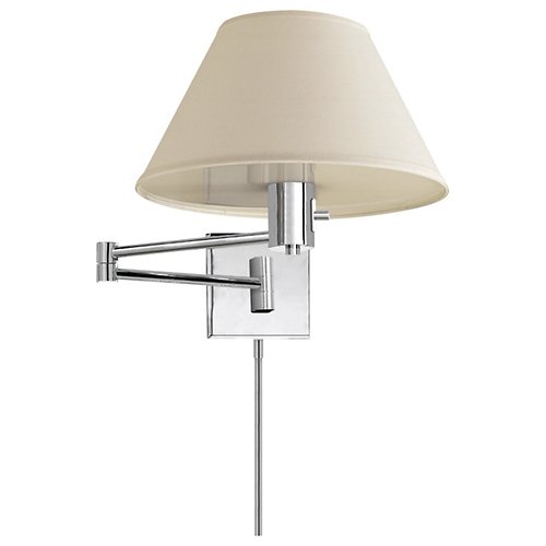 Classic Swing Arm Wall Sconce with Linen Shade
