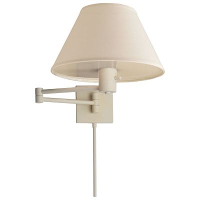 Classic Swing Arm Wall Sconce with Linen Shade
