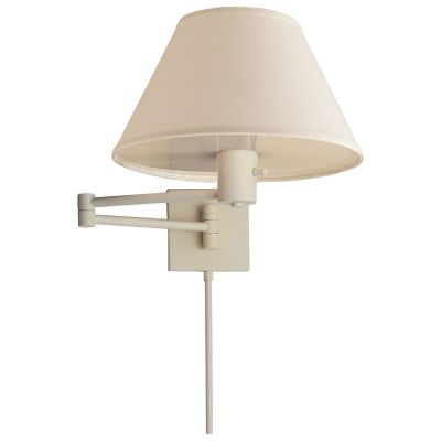 Classic Swing Arm Wall Sconce with Linen Shade by Visual Comfort at