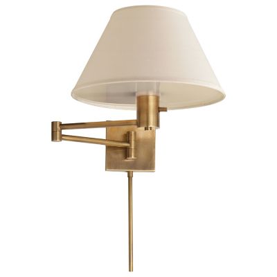 Classic Swing Arm Wall Sconce with Linen Shade