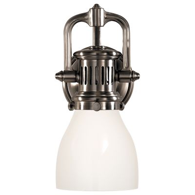 Yoke Suspended Wall Sconce with Glass Shade