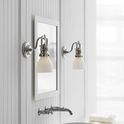 Yoke Suspended Wall Sconce with Glass Shade