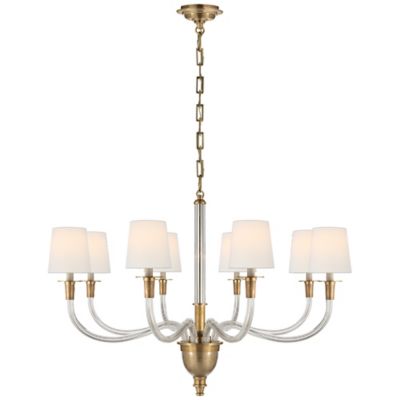 Thomas O'Brien Channing Small Chandelier in Hand-Rubbed Antique Brass