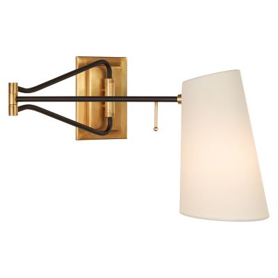 VISUAL COMFORT Wall Sconce, Brass, Sweeping Arm