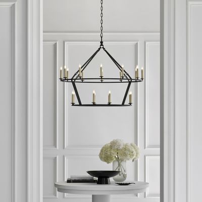 Darlana Large Two-Tiered Ring Chandelier by Visual Comfort Signature at