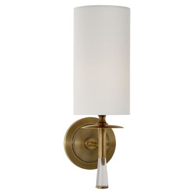 Drunmore Wall Sconce w/Linen Shade(Brass|W/Crystal)-OPEN BOX