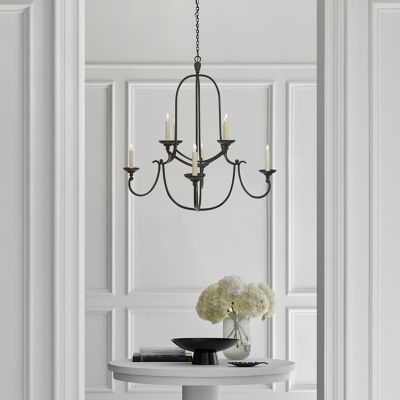 E.F. Chapman Crystal, Chandelier, Visual Comfort Lighting, Brass