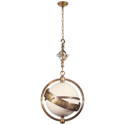 EF CHAPMAN for VISUAL COMFORT Zodiac Pendant Light in Antiqued Brass