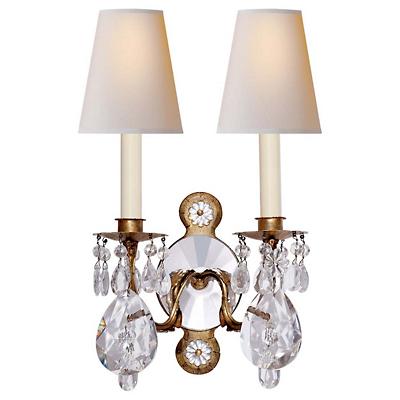 Yves Crystal 2-Light Wall Sconce