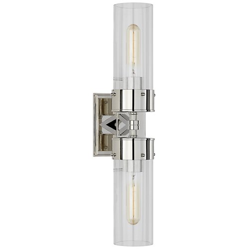 Marais 2-Light Wall Sconce (Clear/Polished Nickel)-OPEN BOX