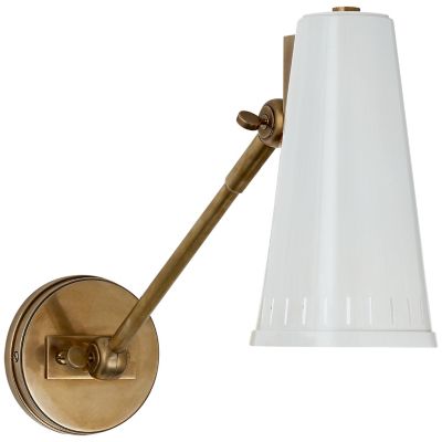 Clemente Wall Light in Hand-Rubbed Antique Brass, Visual Comfort