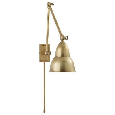 French Library Double Arm Wall Sconce (Brass) - OPEN BOX