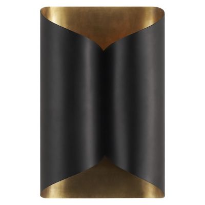 Selfoss Wall Sconce (Black w/ Antique Brass/Wide) - OPEN BOX