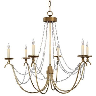 Marigot 6-Light Chandelier (Brass w/ Seeded Glass)-OPEN BOX