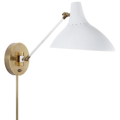 Charlton Wall Sconce (White and Antique Brass) - OPEN BOX