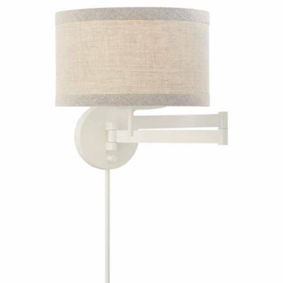 Walker Swing Arm Wall Sconce(Cream w/Natural Linen)-OPEN BOX