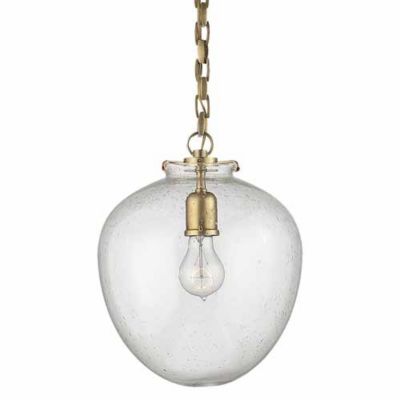 Katie Acorn Mini Pendant (Brass with Seeded Glass)-OPEN BOX