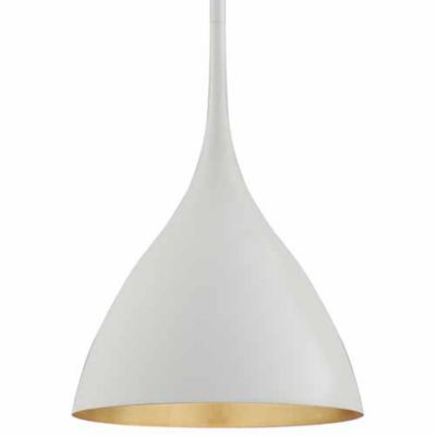 Agnes Pendant (Plaster White with Gild|Small) - OPEN BOX
