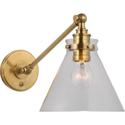 Cambridge Adjustable Wall Light in an Antique Brass Finish with
