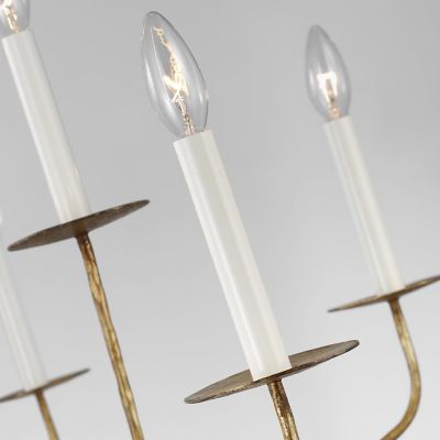 Shown in Gilded Iron finish, detail view, lit