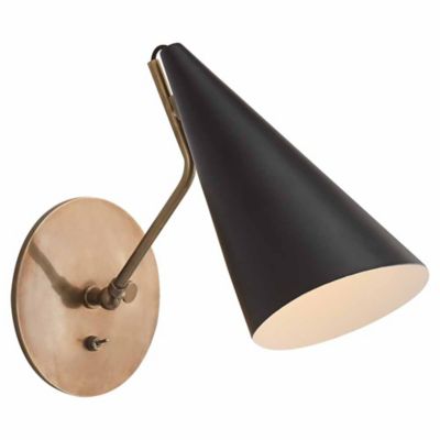 Clemente Wall Sconce (Black & Antique Brass)-OPEN BOX RETURN