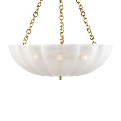 AERIN Mollino LED 16 inch Hand-Rubbed Antique Brass Semi-Flush Mount  Ceiling Light