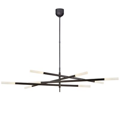 Shown in Bronze finish, Etched Crystal, 8 Light, lit