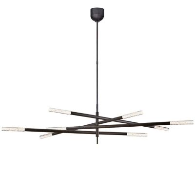 Shown in Bronze finish, Seeded Glass, 8 Light, lit
