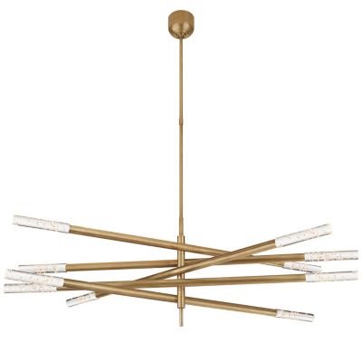 Shown in Antique-Burnished Brass finish, Seeded Glass, 10 Light, lit