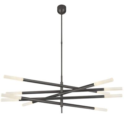 Shown in Bronze finish, Etched Crystal, 10 Light, lit