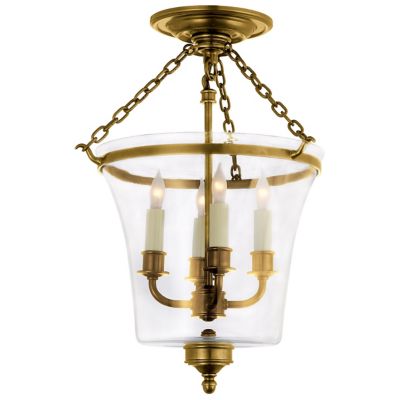 Sussex Bell Jar Semi-Flushmount (Burnished Brass) - OPEN BOX