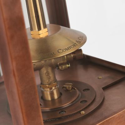 Shown in Soft Copper finish, Small size, detail view, lit