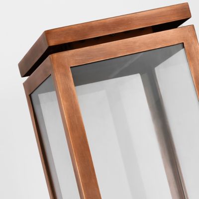 Shown in Soft Copper finish, Small size, detail view, lit