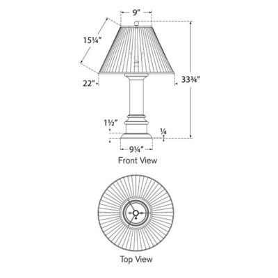 Visual Comfort Signature Hammett Table Lamp With Pleated Shade by