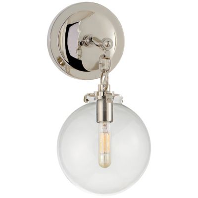 Katie Globe Wall Sconce (Nickel with Clear Glass) - OPEN BOX