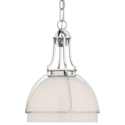 Gracie Pendant (White Glass|Polished Nickel|Med) - OPEN BOX