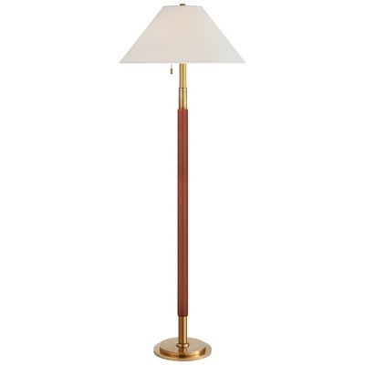 Garner Floor Lamp (Natural Brass w/Saddle Leather)-OPEN BOX