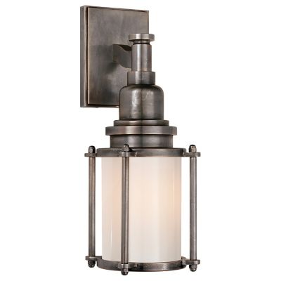 Stanway Outdoor Wall Sconce (Bronze w/White Glass)-OPEN BOX