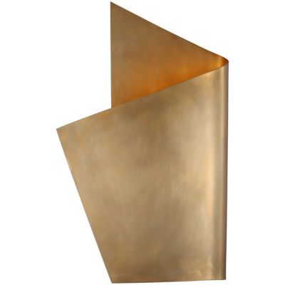 Piel Wrapped LED Wall Sconce (Burnished Brass|Left)-OPEN BOX