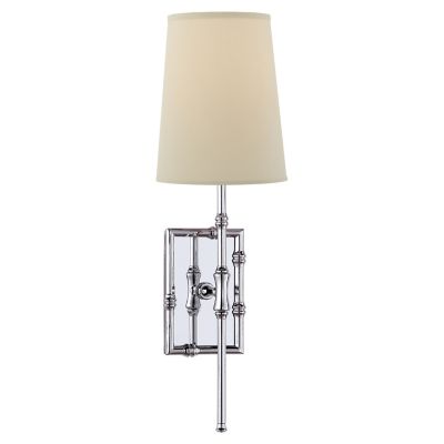 Grenol Bamboo Wall Sconce (Nickel|Natural Percale)-OPEN BOX