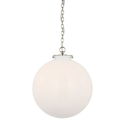 Katie Globe Pendant (White Glass|Nickel|Large) - OPEN BOX