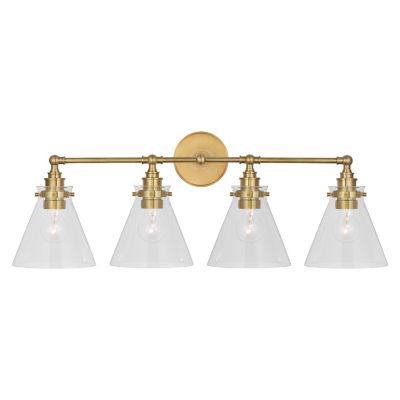 Parkington Bath Bar(Brass with Clear Glass|4 Light)-OPEN BOX