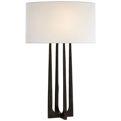 Scala Hand-Forged Table Lamp (Aged Iron|Linen) - OPEN BOX
