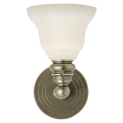 Boston Wall Sconce (Antique Nickel|White Glass) - OPEN BOX