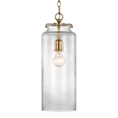Katie Cylinder Pendant (Antique Brass|Clear|Large)-OPEN BOX