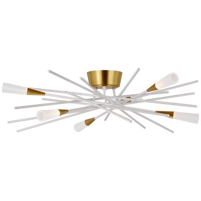 Stellar LED Flushmount (White and Antique Brass) - OPEN BOX