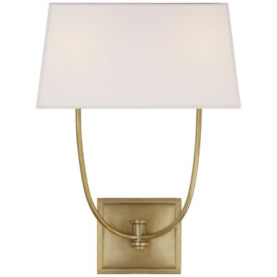 Venini Double Wall Sconce (Antique-Burnished Brass)-OPEN BOX