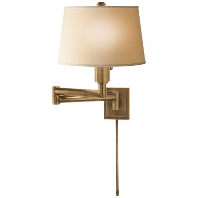 Chunky Swing Arm Wall Sconce(Burnished Brass|Linen)-OPEN BOX