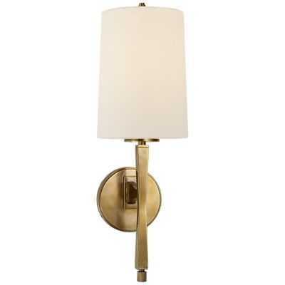 Edie Wall Sconce (Hand-Rubbed Brass|Linen|Small) - OPEN BOX
